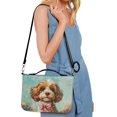thumbnail image 6 of chsmod Poodle Flower Print Bible Covers for Women PU Leather Bible Case Lightweight Bible Protective Carrier with Adjustable Shoulder Strap Multifunctional Bible Study Tools Christian Tote Bag, XL, 6 of 7
