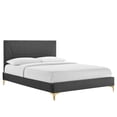 thumbnail image 2 of Modway Yasmine Channel Tufted Performance Velvet Full Platform Bed in Charcoal, 2 of 8