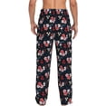 thumbnail image 2 of Bixox Men's Rose Flowers Patterned Pajama Pants with Pockets Lounge Clothes for Home, 2 of 5