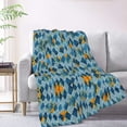 thumbnail image 2 of XMXT Throw Blankets, Impressionist Autumn Prints Bed Blanket for Bedroom Sofa, 50 x 70 inches Blue, 2 of 9