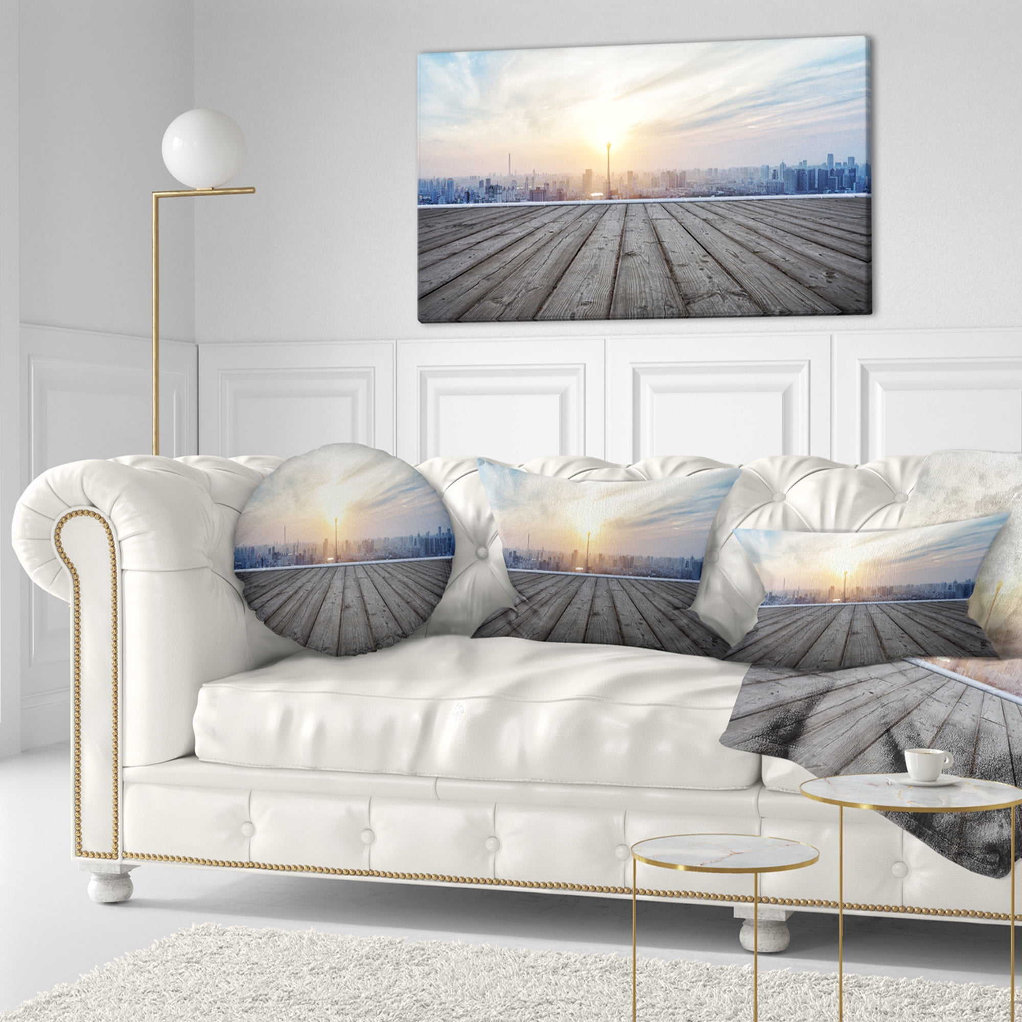 Designart 12" x 20" Multi-color Polyester Throw Pillow