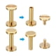 thumbnail image 4 of 25 juegos de tornillos Chicago, tornillo de posteo de latón Chicago M4x16mm con ranura para remaches de cinturón de cuero, 4 of 7