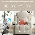thumbnail image 3 of HSUNNS Power Lift Recliner Chair for Elderly, Remote Control Recliners with Heat and Massage, USB Port, 2 Cup Holders, Side Pockets, Fabric Single Sofa for Living Room, Beige, 3 of 11