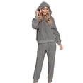 thumbnail image 4 of Frontwalk Winter Warm Fleece Plush Pajamas Set for Women Soft Fuzzy Lounge Homewear Pullover Set, 4 of 6