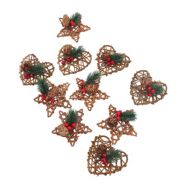 Ornamento de Pinecone, 10pcs Decoración de Pinecone Bayas Rojas de Artesanía Exquisita para Ramas