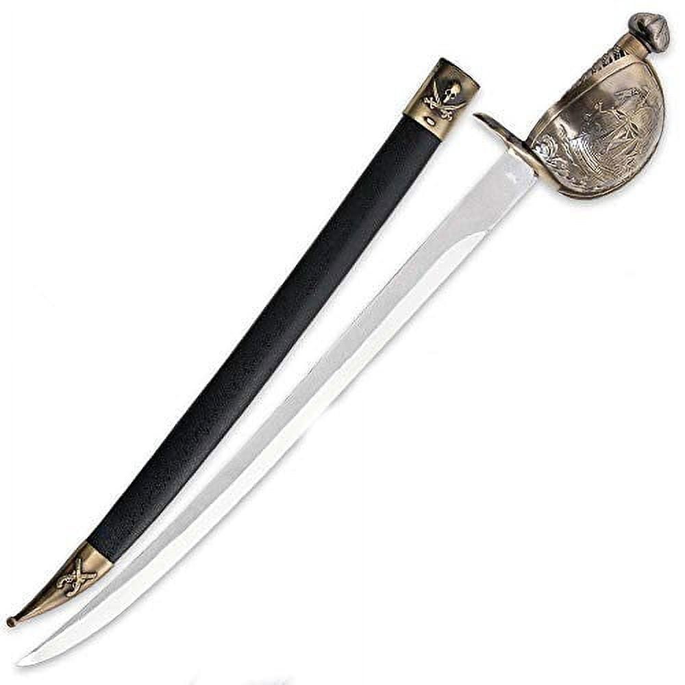 LEGENDS IN STEEL Pirate Cutlass Sword with Ship Hilt and Scabbard