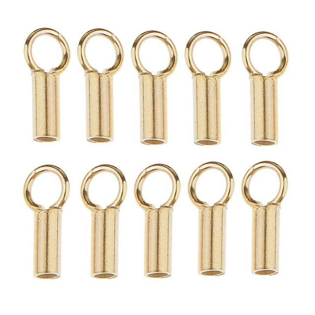 simhoa 10 Pcs Tube Perle 925 Argent Collier Bracelet Cordon Extrémité Or