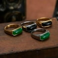 thumbnail image 5 of QQTDFG Green Stone Signet Ring for Men Women Stainless Steel Wedding Band Size 7-12-Silver Green-12, 5 of 9