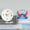 thumbnail image 2 of Escultura de reloj de pared redondo contemporáneo con números silenciosos, decorativa para el hogar, la oficina, la sala de estudio, estatua de cisne, 2 of 8