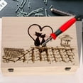 thumbnail image 6 of 2 Pcs Unfinished Wooden Box 14 x 10 x 6.5 Inch Treasure Chest Craft Box with Hinged Lid Rustic Large Paint Box Stash Crate for Storage Carving DIY Gift, 6 of 7