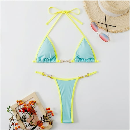 Clearance & Promo  Women s Patchwork Set Swimsuit  Bra Swimwear  Beachwear  Full Coverage  Soft Bralette  One Size Fit  Quick Dry  UPF 50+  Stylish Pattern  Women s One Piece Swimsuit | Light Blue L