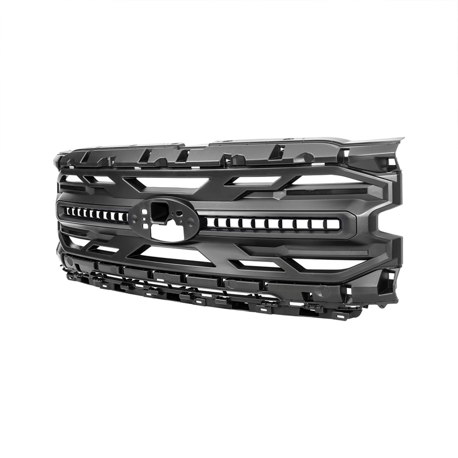 AMERICAN MODIFIED Armor Grille w/LED Amber Lights & Emblem Hole Matte Black ABS For 2024+ Ford F150 Tremor