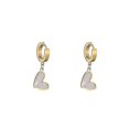 thumbnail image 1 of Cute Earrings Gold Plated Stainless Steel Hearts Mother Of Pearl Gold--|Model code2308, 1 of 3