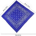 thumbnail image 3 of 12Pcs Bandanas 100% Cotton Double Sided Paisley Print Head Wrap Scarf Headband Roy Blue, 3 of 5
