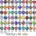 thumbnail image 3 of Round Flat Back Diamond Painting Drills, 60 Colors 5D Shiny Crystal Diamond Rhinestone Sparkle Diamonds for Diamond Art Accessories and Tools, Diamonds for Bead Art, 1.1in, 3 of 8