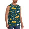thumbnail image 2 of Bingfone Camping Pattern Men's Tank Tops Workout Sleeveless Tee Shirts Running Beach Tanks for Men-X-Large, 2 of 7