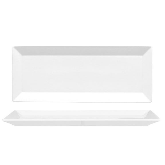 Porcelain Merid 13.5" x 5.5" x h:0.75" Square White Porcelain Platter