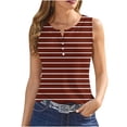 thumbnail image 3 of JDQJBZ Débardeurs Grande Taille pour Femmes à Rayures avec Boutons devant Col Rond Ajusté Crop Top, 3 of 5