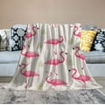 thumbnail image 2 of RUIYC Pink Flamingos Bed Blanket Ultra Soft Throw Blanket All Season Warm Cozy Plush Blankets for Home Bedroom Sofa Chair, 2 of 6