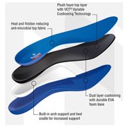 Powerstep Pinnacle Shoe Insoles - Shock-Absorbing Arch Support - Blue - Womens 11-11.5 / Mens 9-9.5