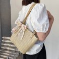 thumbnail image 3 of Sywqhk Bolso De Hombro Con Cinta De Encaje Tejido Retro Para Mujer, Bolsos De Mano Informales (Marrón) Sywqhk Para estrenar, 3 of 9