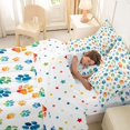 thumbnail image 5 of Homewish Colorful Dog Paw 7-Piece King Bedding,Cartoon Pet Themed King Bed in a Bag,Orange Blue,Polkadot Reversible, 5 of 8