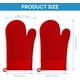 thumbnail image 2 of par de manoplas de horno de silicona, resistentes al calor, guantes de cocina con agarre texturiz antideslizante, guantes de parrilla flexibles para barbacoa y hornear (rojo), 2 of 3