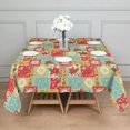 thumbnail image 3 of Pioneer Flower Floral Print Pattern Square Tablecloth, Waterproof Wipeable Spillproof Washable Table Cover for Home Kitchen Party Decor, 52"x52", 3 of 6