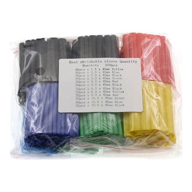 Methold Paquete de 530 tubos termorretráctiles, portátil, colorido, contracción 2:1, 10,4 Mpa, envoltura protectora de manga aislante Electrónica miscelánea
