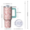 thumbnail image 2 of Pink Christmas Snowman Pattern Tumbler with Handle and Lid,40oz Double Wall Vacuum Insulated Tumbler,Cups Gift for Women and Men, 2 of 7