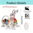 thumbnail image 2 of Colorful Easter Bunny Acrylic Decor - Modern 2D Flat Tabletop Ornament for Living Room, Bedroom, Office Desk, Compact 15cm Festive Home Accent & Spring Gift Idea, 2 of 6