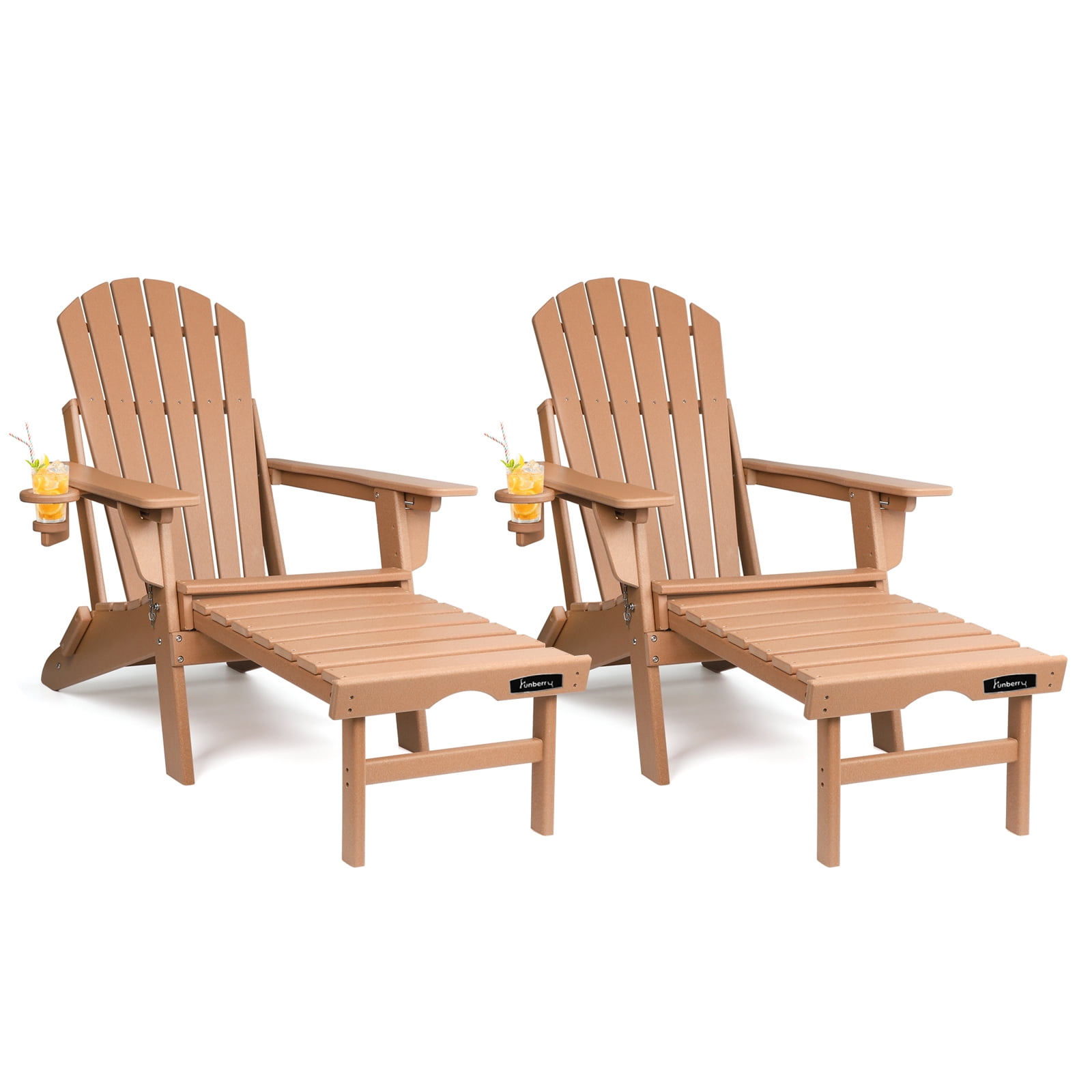 PAOLFOX 2 PCS Folding and Adjustable Backrest Adirondack Chair with