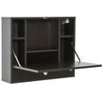 thumbnail image 2 of HOMCOM Wall Mounted Desk with Storage Shelves, Floating Desk with Foldable Tabletop, Space Saving Computer Writing Table for Home Office, 23.5 x 6 x 19.75 Inch, Coffee, 2 of 9
