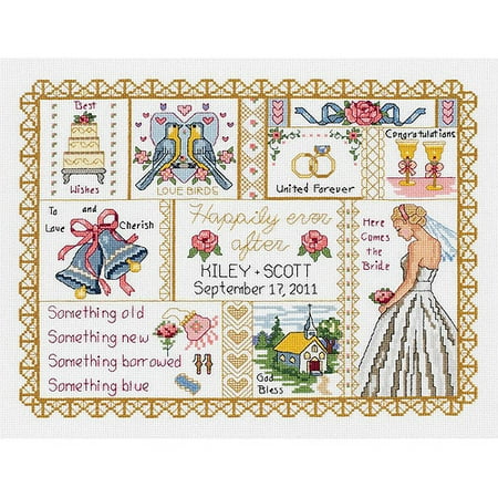 Janlynn Wedding Collage Counted Cross Stitch Kit, 13-1/4" x 10", 14 Count
