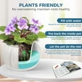 thumbnail image 3 of EFISPSS 6" Self-Watering Pumpkin-Style Ceramic African Violet Pot – Pumpkin-White Indoor Planter, No Plant Included, 3 of 8
