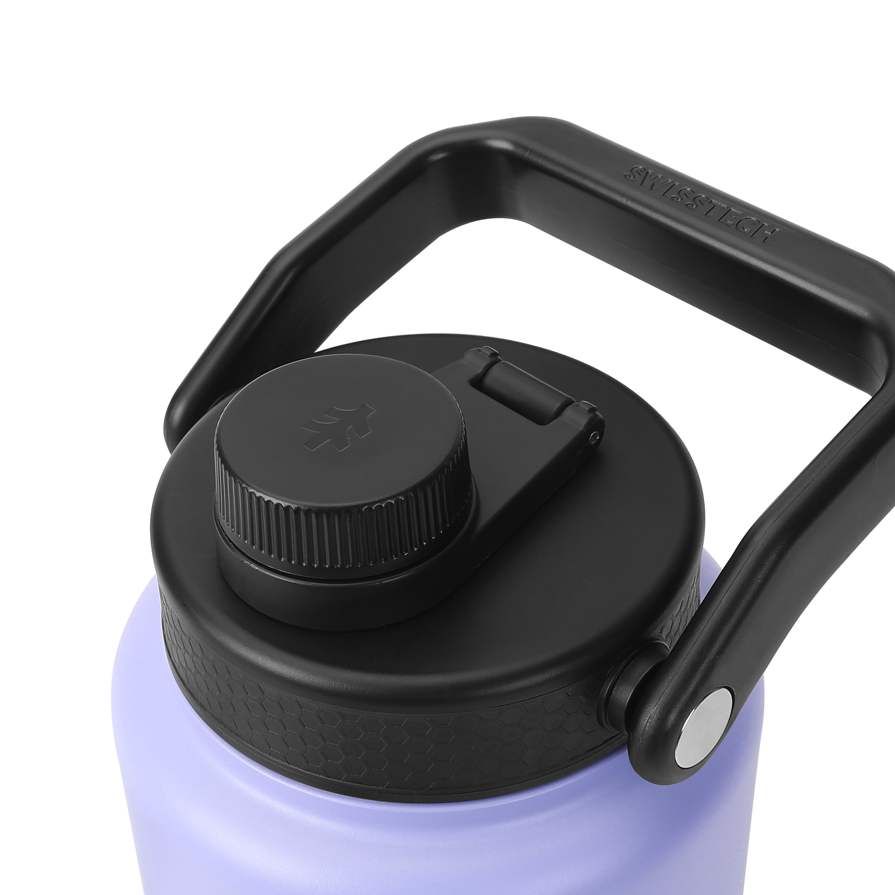 Swiss Tech 64oz Krug Stainless Steel Water Bottle Jug with Chug Cap and Silicone Boot, Purple Lilac