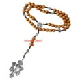 thumbnail image 5 of Giaone Catholic Rosary Necklace with Pardon Crucifix Medals Wood Beads Chain Prayer Necklace for Religious Christians Worship, 5 of 13