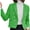 Green, variant on Double Breasted Cropped Short Blazer Jackets Lapel Open Front Long Sleeve Business Suit Jackets