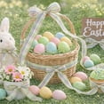 thumbnail image 6 of AYktou Spring Ribbons - Easter Bunny Carrot Easter Egg Pattern Ribbons, 2.5×180 Inch Gift Wrapping DIY Ribbon Bows Wreath Decor Floral Arrangements Bouquet Ribbon Party Decorative Bow Ribbon, 6 of 6