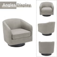 thumbnail image 2 of Swivel Accent Chair for Living Room Barrel Club Chair, Modern Upholstered Barrel Swivel Arm Chair-Khaki, 2 of 6