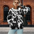 thumbnail image 4 of Garronmavis Cow Print Women Fall Sweaters Hoodies Zip Up Long Sleeve Shirts Clothes Versatile Cozy Women Oversized Sweatshirts Loose Smooth Hoodies for Womens, 4 of 7