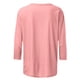thumbnail image 2 of Mujeres Tres Cuartos de Manga Tops Moda Impresa Suelta Casual Cuello Redondo Suéter Blusa con Mangas 3/4, Mezcla de Poliéster para el Uso Diario de Verano, 2 of 5