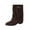 Coffee, variant on SKIYLEVZ Mid-calf Boots for Women Wide Calf Cowgirl Boots Style Side Zipper Classic Round Toe Cowgirl Boots with Low Chunky Heel Motorcycle Style Flat Heel Round Toe