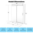 4448" W × 76" H Shower Door, Frameless Sliding Shower Door,Waterproof