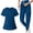 42162-Azure Blue, variant on Medical Nurse Work Uniforms Doctor Surgical Uniforms Unisex Scrubs with Pockets