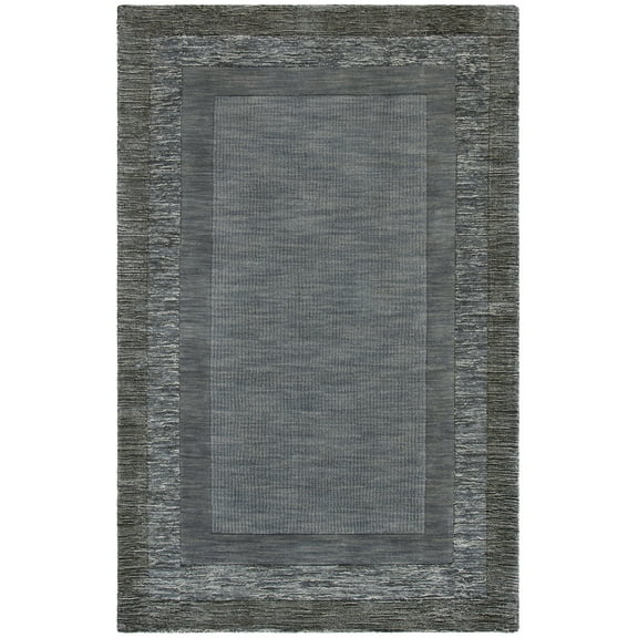 SAFAVIEH Impressions Bristol Geometric Wool Area Rug, Charcoal/Blue, 5' x 8'
