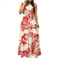thumbnail image 2 of Robe d'Été pour Femmes 2024 Mode Grande Taille Col Rond Manches Courtes Imprimé Quotidien Décontracté Vintage Bohème Maxi Robe 50 % de Réduction Liquidation!, 2 of 5