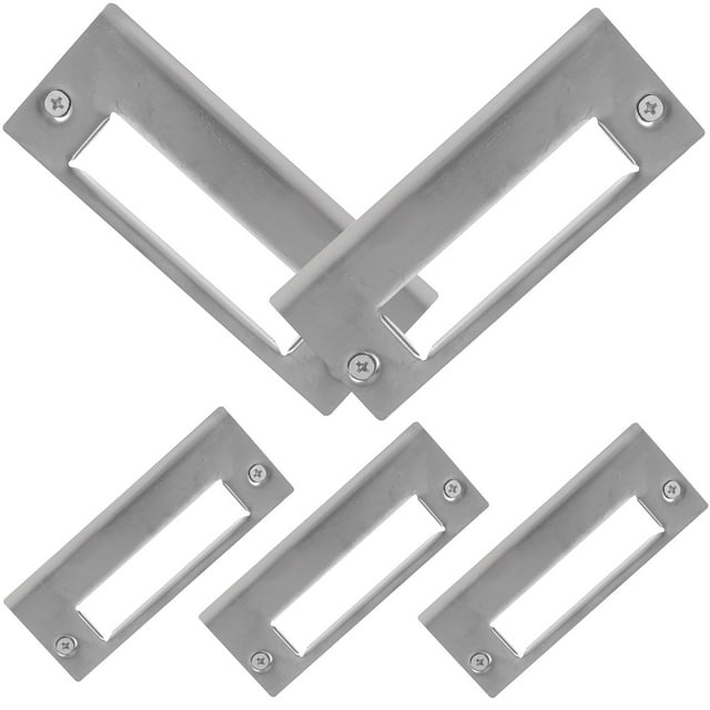 KONTONTY 5Pcs Front Door Deadbolt Cover Plates Stainless Steel Reinforcement Kit Silver