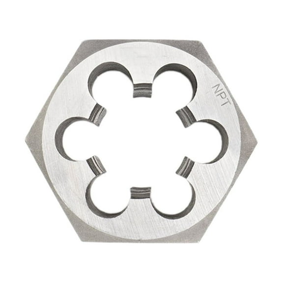 BE-TOOL NPT Pipe Threaded Carbon Steel Hex Die Trimmer for Industry, Size 1/4-18NPT Silver