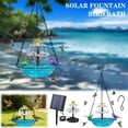 thumbnail image 4 of Rewenti Solar Cascades Hanging Bird Bath Fountain Large Hummingbird Water Glass Bowl Pump, 4 of 5